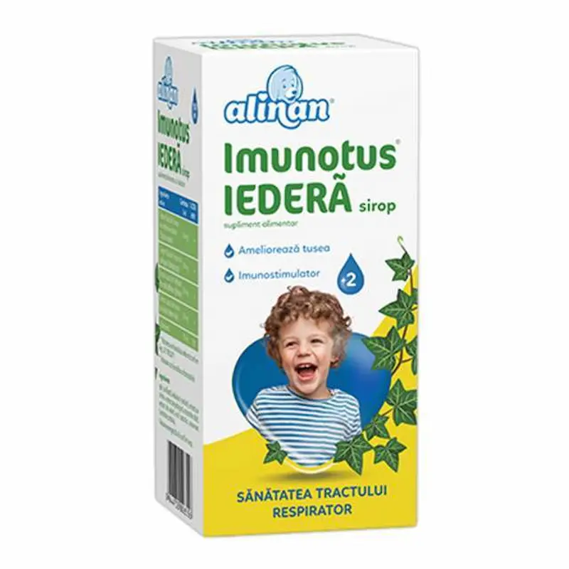 Alinan Imunotus Iederă Fiterman sirop 150 ml cu extracte de plante și vitamina C pentru căi respiratorii la copii