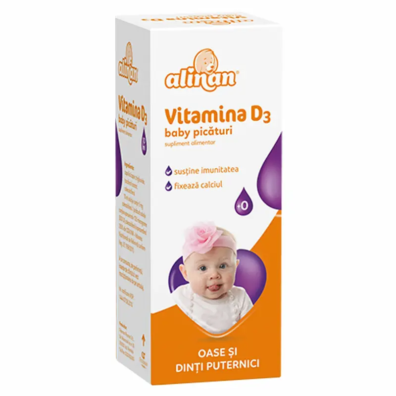 Alinan Vitamina D3 Baby 10 ml picături cu colecalciferol pentru copii