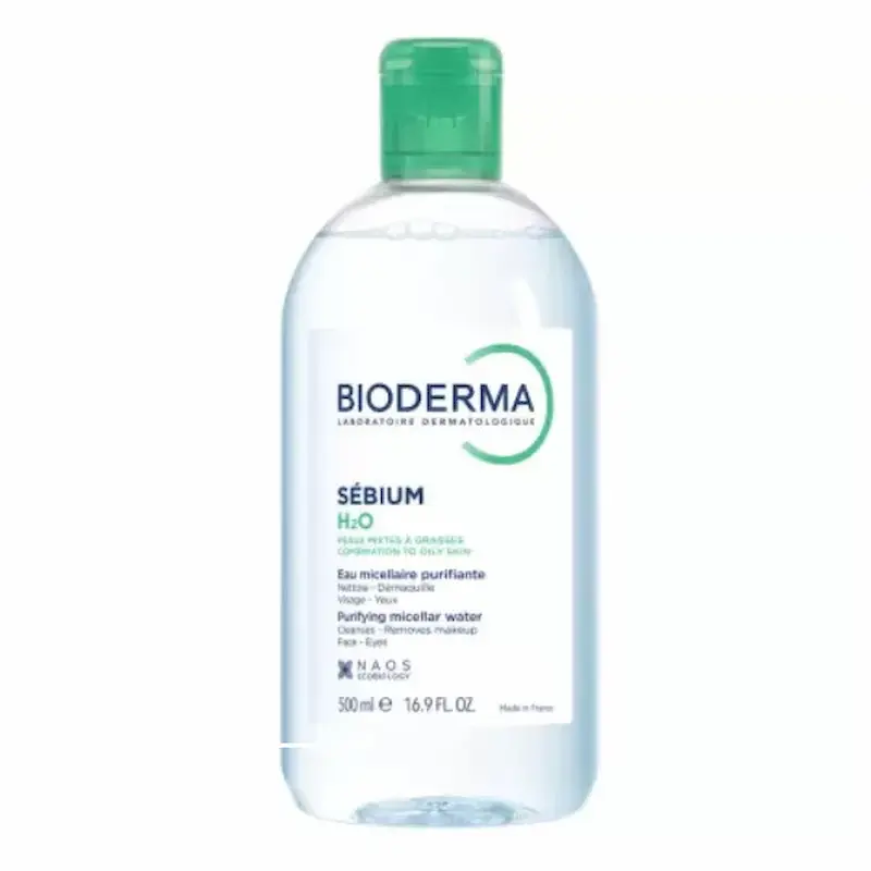Bioderma Sébium H2O apă micelară 500 ml pentru curățarea pielii mixte și grase