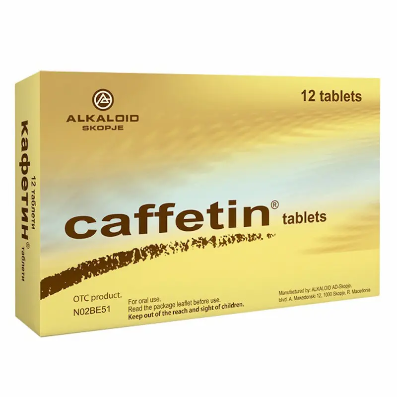Caffetin 12 comprimate pentru dureri ușoare sau moderate cefalee migrenă și durere dentară