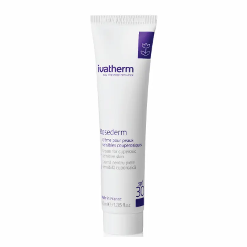 Ivatherm Rosederm SPF 30 cremă 40 ml pentru piele sensibilă cuperozică și roșeață
