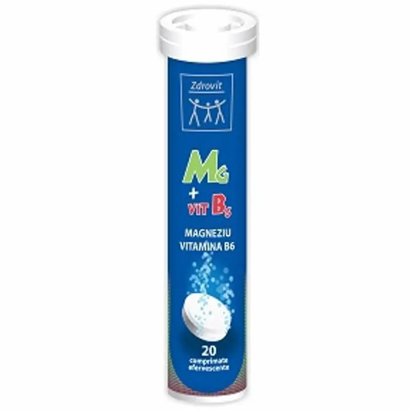 Magneziu și Vitamina B6 Efervescent 20 Comprimate Zdrovit