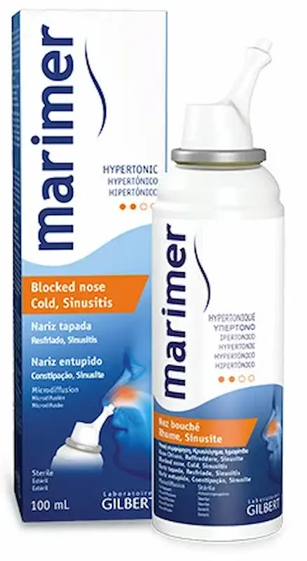 Marimer Spray Nazal Hipertonic 100 ml Gilbert pentru nas înfundat răceală și sinuzită
