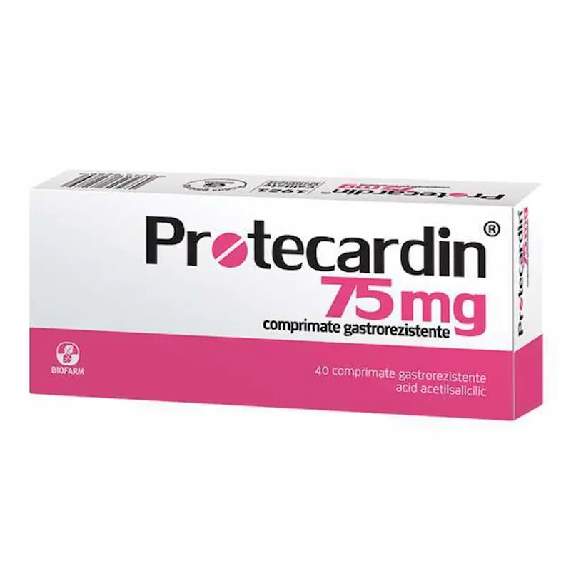 Protecardin 75 mg Biofarm 40 comprimate gastrorezistente cu acid acetilsalicilic pentru circulația sângelui
