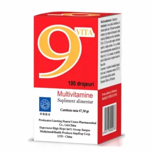 9 VITA Yong Kang 100 drajeuri multivitamine cu vitamine A B C D E și complex B