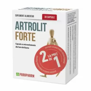 Artrolit Forte Parapharm pachet 1+1 cu 30 capsule, Boswellia, glucozamină și MSM pentru articulații
