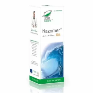 Nazomer spray nazal 50 ml cu apă de mare și acid hialuronic pentru hidratarea și confortul mucoasei nazale