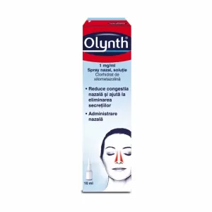 Olynth HA 1 mg/ml spray nazal 10 ml cu xilometazolină și acid hialuronic pentru congestie nazală