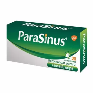 ParaSinus GSK 20 comprimate cu paracetamol, clorfeniramină și pseudoefedrină pentru răceală, gripă și congestie nazală