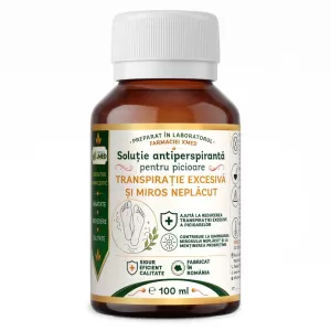 Soluție antiperspirantă pentru picioare xMed, pentru transpirație excesivă și miros neplăcut, flacon 100 ml
