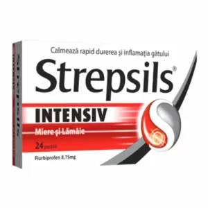 Strepsils Intensiv Miere și Lămâie 24 pastile Reckitt Benckiser
