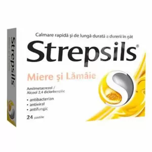 Strepsils Miere și Lămâie 24 pastile Reckitt Benckiser