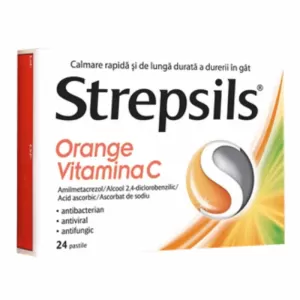 Strepsils Portocale cu Vitamina C 24 pastile Reckitt Benckiser