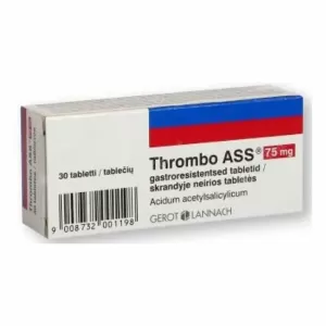 Thrombo ASS 75 mg Lannacher 30 comprimate gastrorezistente cu acid acetilsalicilic pentru circulația sângelui