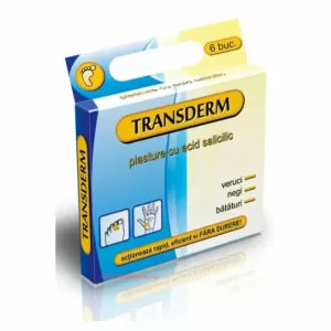 Transderm plasturi cu acid salicilic și fenol 6 bucăți pentru piele îngroșată și bătături