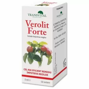 Verolit Forte Transvital soluție 5 ml pentru negi și veruci de pe mâini și picioare