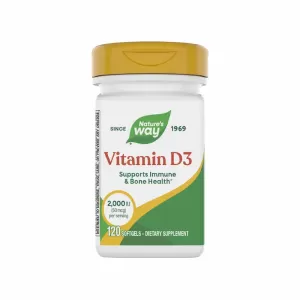 Vitamin D3 2000 UI Secom, flacon cu 120 capsule moi pentru sănătatea oaselor, mușchilor și susținerea imunității