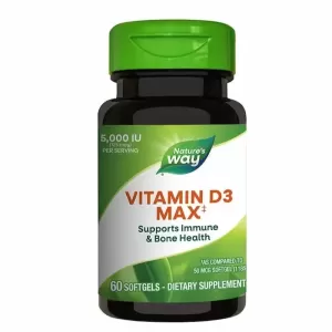 Vitamin D3 5000 UI Nature's Way / Secom 60 capsule moi cu vitamina D3 pentru imunitate, oase și mușchi