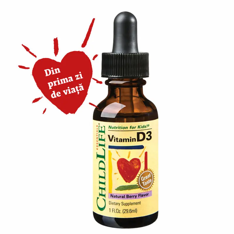 Secom Vitamin D3 500 UI pentru copii 30 ml picături cu gust de fructe