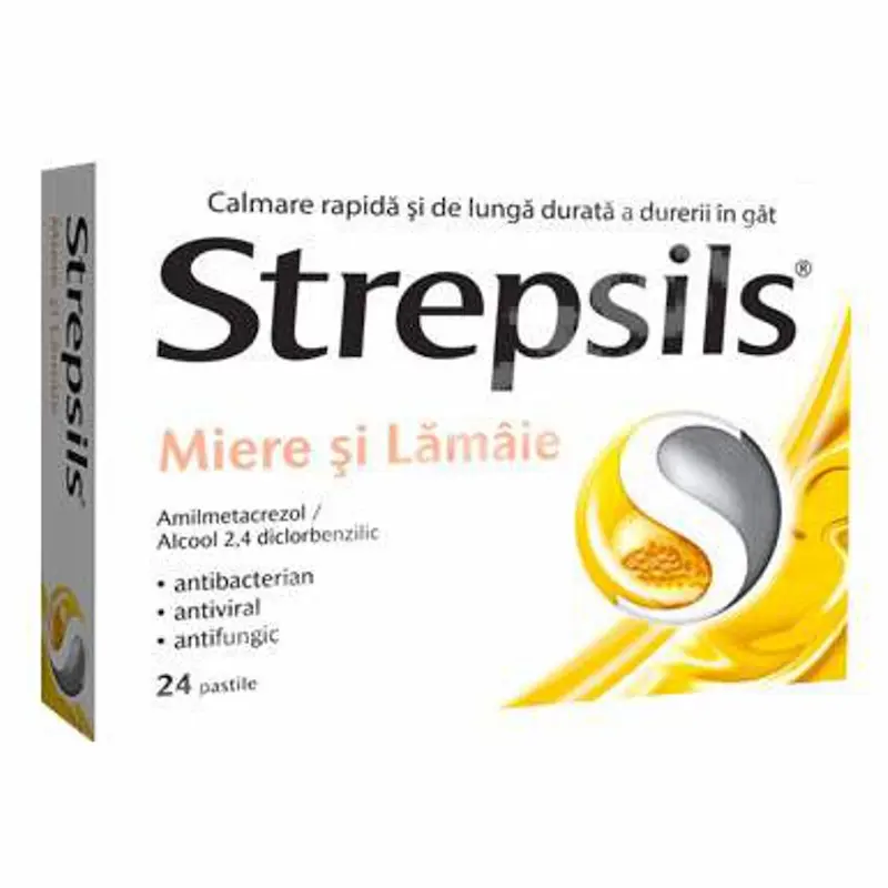 Strepsils Miere și Lămâie 24 pastile Reckitt Benckiser