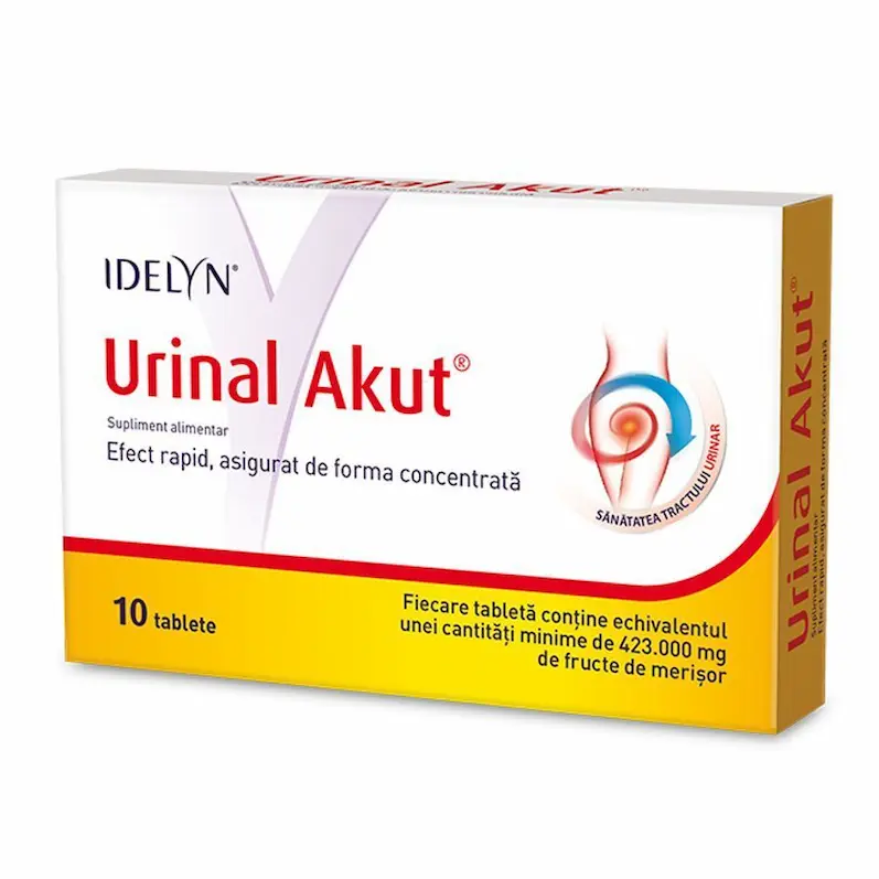 Urinal Akut Walmark 10 tablete cu extract concentrat de merișor Hi-PAC pentru susținerea aparatului urinar